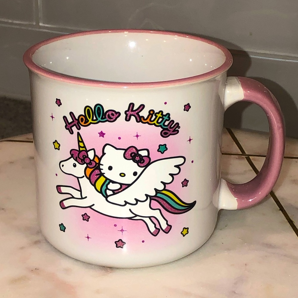 ✨NWT✨ Hello Kitty Sanrio Unicorn Sparkle Glitter Ceramic Mug